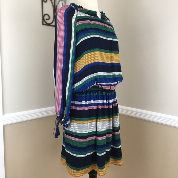 {Shoshanna} Ralston Multi Color Striped Silk Dress - Picture 4 of 8
